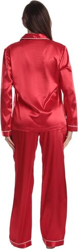 Just Love Satin Pajama Set for Women – Long Sleeve Button Down Womens Pajama Sets – Soft Loungewear & Sleepwear Sizes (S-3X) in Saudi Arabia
