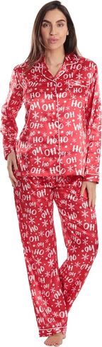 Just Love Satin Pajama Set for Women – Long Sleeve Button Down Womens Pajama Sets – Soft Loungewear & Sleepwear Sizes (S-3X) in Saudi Arabia