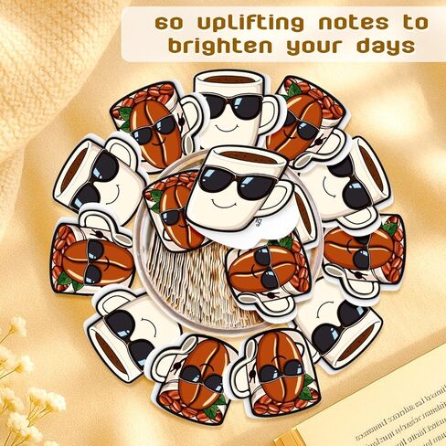 Coffee Lover Gifts for Women, Men - Emotional Support Coffee - Stress Relief Gifts for Coworkers, Barista, Friends, Boss - 60 Daily Positive Affirmation Cards Jar - Desk Decorations in Kuwait