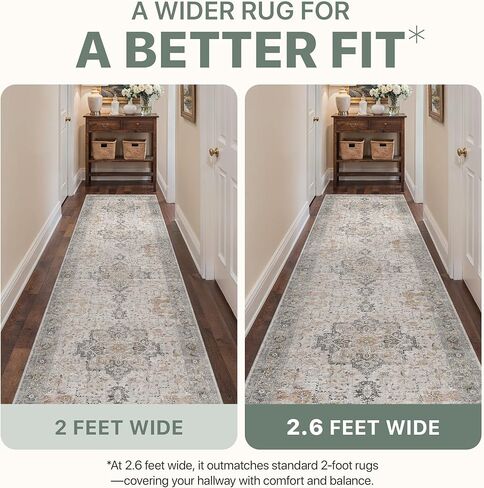 Area Rug 2x3 Doormat, Machine Washable Low Pile Rugs, Small Retro Entryway Mat for Entrance, Hallway, Kitchen and Corridor, Light Taupe Brown in Saudi Arabia