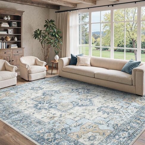 Area Rug 2x3 Doormat, Machine Washable Low Pile Rugs, Small Retro Entryway Mat for Entrance, Hallway, Kitchen and Corridor, Light Taupe Brown in Saudi Arabia