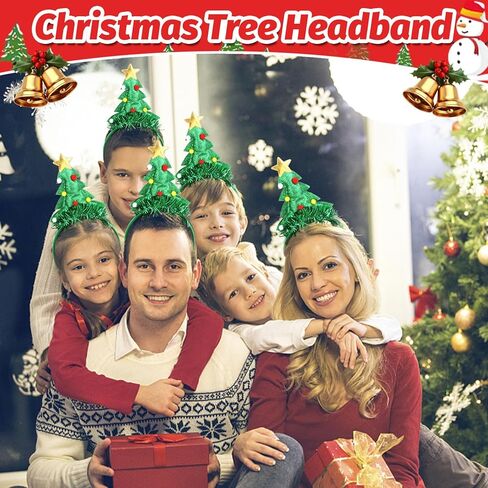 Christmas Headbands for Women Christmas Tree Headband Tinsel Green Holiday Hair Band Xmas Hair Bands for Women's Hair in Saudi Arabia