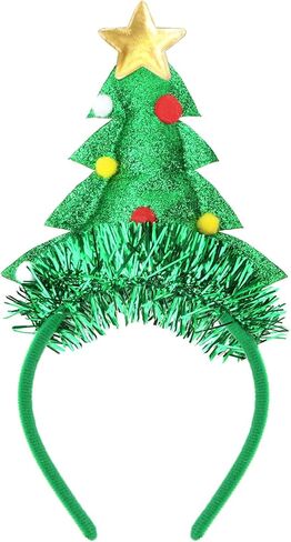 Christmas Headbands for Women Christmas Tree Headband Tinsel Green Holiday Hair Band Xmas Hair Bands for Women's Hair in Saudi Arabia