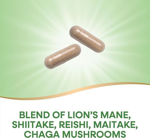 Nature’s Way 5-Mushroom Blend, with Lion’s Mane, Shiitake, Reishi, Maitake, Chaga Mushroom, 60 Vegan Capsules in Saudi Arabia