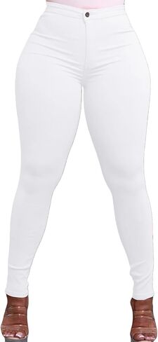 Women’s High Waisted Stretch Jeans Denim Leggings with Real Back Pockets Jeggings for Women in Saudi Arabia