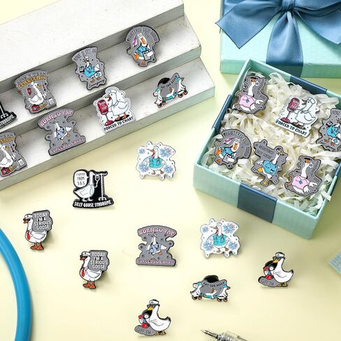 Tondiamo 24 Pcs Funny Nurse Pins Gifts Silly Goose Pins Tiny Nursing Cna Medical Enamel Gifts for Nurses Worker Doctors Office Teacher Coworker Medical Assistant Accessories in Saudi Arabia