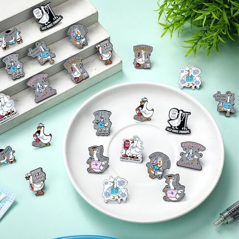 Tondiamo 24 Pcs Funny Nurse Pins Gifts Silly Goose Pins Tiny Nursing Cna Medical Enamel Gifts for Nurses Worker Doctors Office Teacher Coworker Medical Assistant Accessories in Saudi Arabia