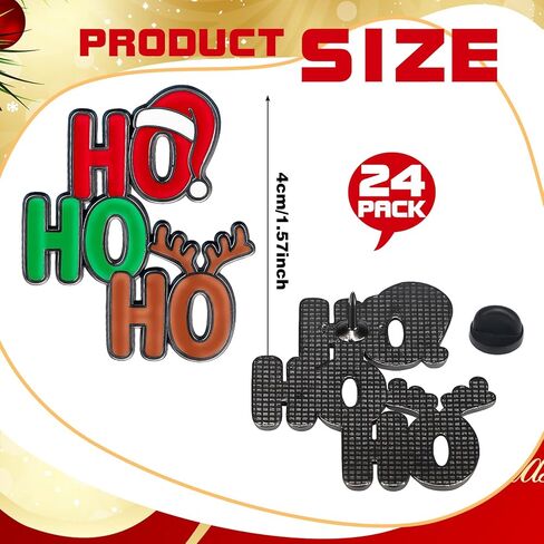 24 حزمة دبابيس عيد الميلاد السائبة Hohoho المينا دبابيس هدايا عيد الميلاد حزب تفضل عيد الميلاد سانتا قبعة الأيائل التلبيب دبابيس للحقائب القبعات الملابس دبابيس اكسسوارات للنساء الرجال الديكور in Saudi Arabia