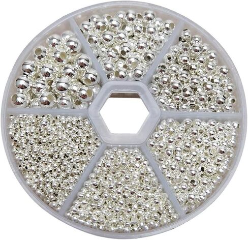 Chenkou Craft 1box 4500pcs متنوعة من 6 ألوان Metal Tinny Spacer Beads Jewelry Making Supplies (Mix ، 1/12 "(2.0mm)) in Saudi Arabia