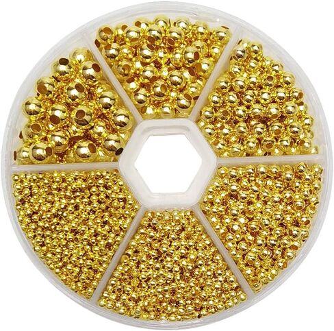 Chenkou Craft 1box 4500pcs متنوعة من 6 ألوان Metal Tinny Spacer Beads Jewelry Making Supplies (Mix ، 1/12 "(2.0mm)) in Saudi Arabia