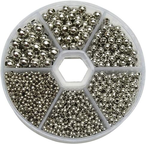 Chenkou Craft 1box 4500pcs متنوعة من 6 ألوان Metal Tinny Spacer Beads Jewelry Making Supplies (Mix ، 1/12 "(2.0mm)) in Saudi Arabia