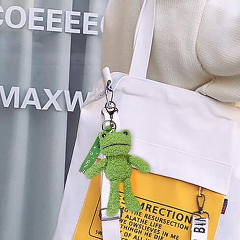 Cute Frog Charm Accessories for Backpacks, Frog Plush Keychain Purse Charms for Girls Women in Saudi Arabia