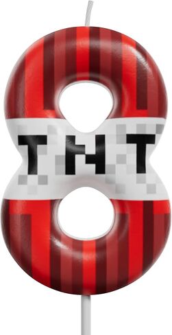 Red and White Number Birthday Candles 0-9, Pixel Style Cake Topper Candles for Kids Birthday, Graduation, Wedding, and Party Supplies (TNT, 8) in Saudi Arabia