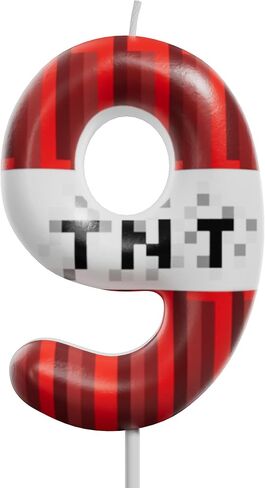 Red and White Number Birthday Candles 0-9, Pixel Style Cake Topper Candles for Kids Birthday, Graduation, Wedding, and Party Supplies (TNT, 8) in Saudi Arabia