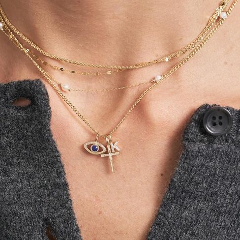 Gelin Diamond Cross Charm Pendant in 14K Gold in Saudi Arabia