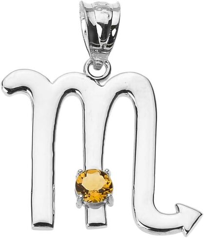 Elegant Sterling Silver 12 Personalized Zodiac Birthstone Cubic Zirconia Charm Pendant in Saudi Arabia