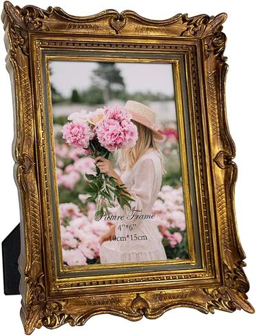 إطار صورة برونزي عتيق مقاس 5 × 7 من PHAREGE، إطار صورة عتيق مزخرف مقاس 5 × 7 لحفلات الزفاف، يعرض إطار الصورة الرجعية أفقيًا أو رأسيًا على سطح الطاولة in Saudi Arabia