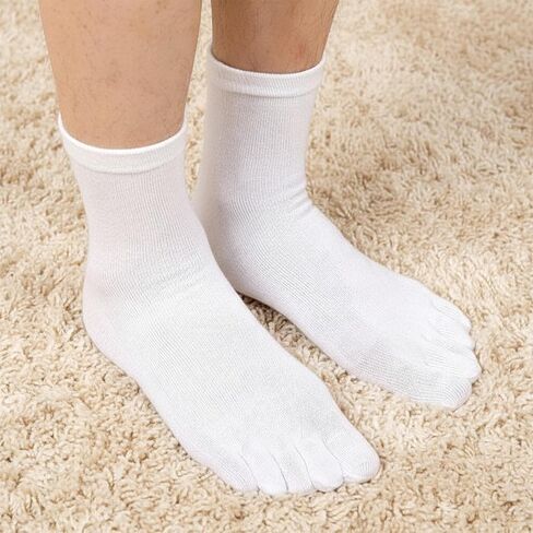 4 Pair Toe Socks for Women Five Finger Cotton Socks with Toes Separated for Women Men Individual Running Toe Crew Sock Black, White, Dark, Grey, Light Grey in Saudi Arabia
