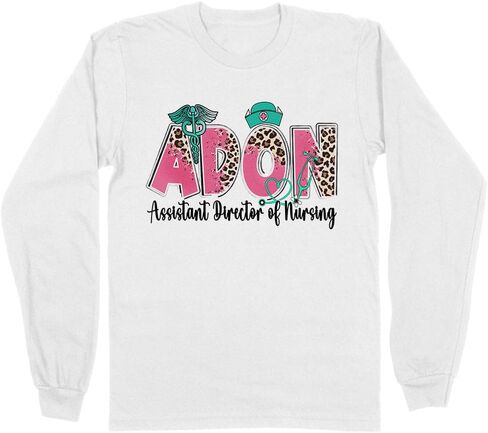 TeesAndTankYou ADON Assistant Director of Nursing Long Sleeve Shirt Unisex in Saudi Arabia
