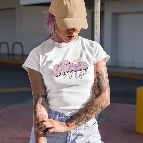 Novelty T-Shirt, Nurse Life, Retro Nursing Art Merch Gift in Saudi Arabia
