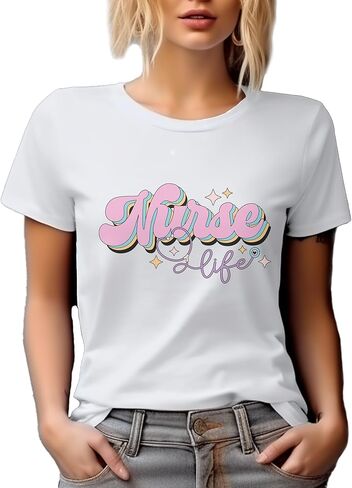 Novelty T-Shirt, Nurse Life, Retro Nursing Art Merch Gift in Saudi Arabia