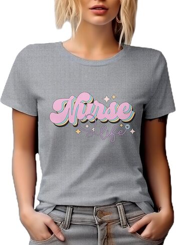 Novelty T-Shirt, Nurse Life, Retro Nursing Art Merch Gift in Saudi Arabia