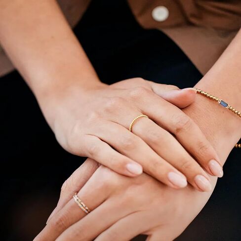 Mint & Lily Dainty Braided Stacking Ring for women, Never Fades, Rust, and Tarnish-Free Jewelry, Elegant Gift for Women in Saudi Arabia