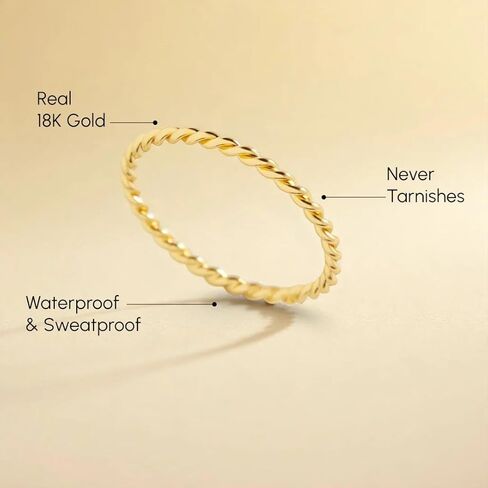 Mint & Lily Dainty Braided Stacking Ring for women, Never Fades, Rust, and Tarnish-Free Jewelry, Elegant Gift for Women in Saudi Arabia