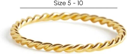 Mint & Lily Dainty Braided Stacking Ring for women, Never Fades, Rust, and Tarnish-Free Jewelry, Elegant Gift for Women in Saudi Arabia