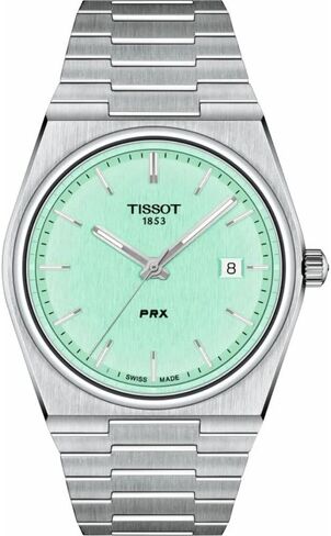 ساعة تيسوت للرجال Tissot PRX 316L بهيكل من الستانلس ستيل كوارتز، رمادي، ستانلس ستيل، 12 (T1374101109101) in Saudi Arabia