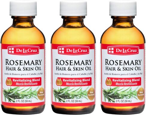 Rosemary Oil Blend or Skin and Hair - De La Cruz Rosemary Oil Blend Moisturizer with Castor, Avocado and Olive Oil - Topical Use Only 2 FL. OZ. (59 mL) (3 Bottles) in Saudi Arabia