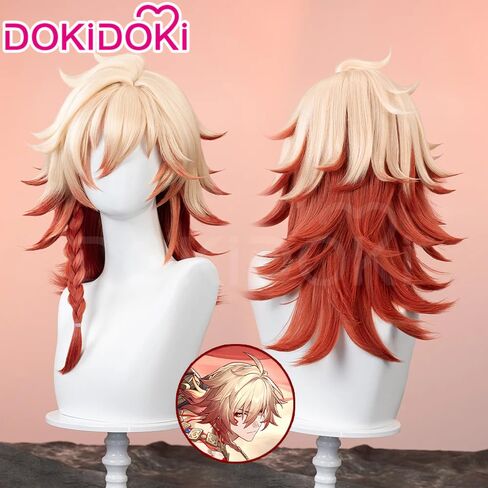 KIRA KIRA Mydei Wig Game Honkai: Star Rail Mydei 48cm Long Curly Golden Orange Gradient Hair Cosplay Party Wig for Women Men in Saudi Arabia