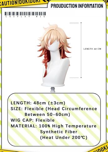 KIRA KIRA Mydei Wig Game Honkai: Star Rail Mydei 48cm Long Curly Golden Orange Gradient Hair Cosplay Party Wig for Women Men in Saudi Arabia