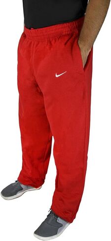 NIKE Men's Core Open Bottom Fleece Pants, Red/White, XXX-Large in Saudi Arabia
