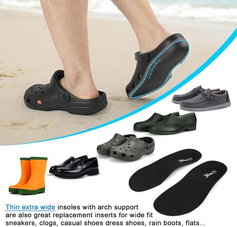 Knixmax Orthotic Insoles for Crocs Clog, Comfort Replacement Innersoles for Men Women, Wide Fit Shoe Inserts for Birkenstock Mules Garden Shoes Sneakers Flats Nurse Clogs Liners with Arch Support in Saudi Arabia