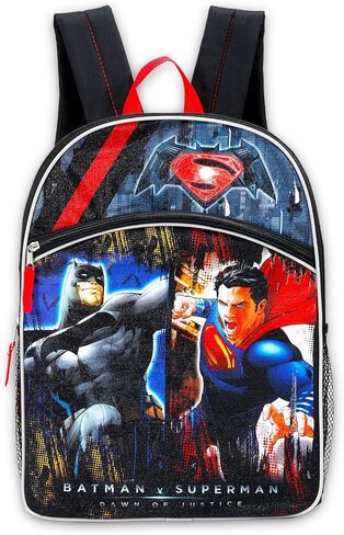 DC Comics Batman vs Superman Backpack for Boys - 16" Justice League School Bag with Front Pocket & Adjustble Straps | Batman and Superman Backpack for Kids in Saudi Arabia