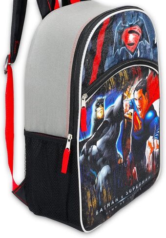 DC Comics Batman vs Superman Backpack for Boys - 16" Justice League School Bag with Front Pocket & Adjustble Straps | Batman and Superman Backpack for Kids in Saudi Arabia