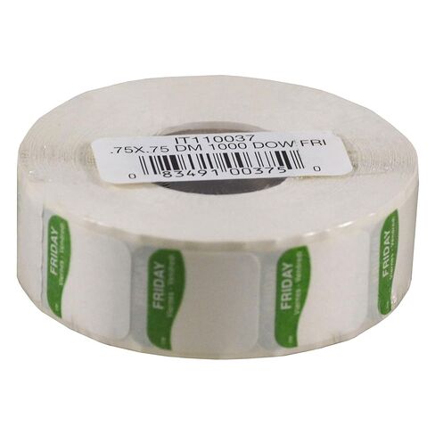 DayMark Safety Systems I132152 Day of The Week 3/4" Square Dissolvable Labels, Monday-Sunday, Label Dispenser Included (7,000 Labels) in Saudi Arabia