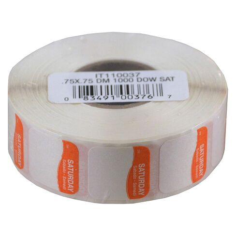 DayMark Safety Systems I132152 Day of The Week 3/4" Square Dissolvable Labels, Monday-Sunday, Label Dispenser Included (7,000 Labels) in Saudi Arabia