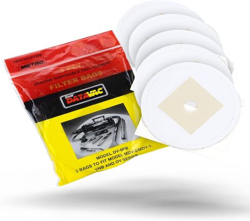 MetroVac DV-5PBA Disposable Bags w/Adaptor Tube - Replacement Bag for DV3, VNB - Long-Lasting, Convenient & Sanitary Vacuum Cleaner Dust Bag in Kuwait