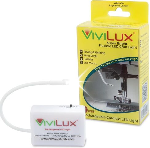 ViviLux Bright Flexible LED Craft & Sewing Light; USB Rechargeable Cordless Small Task Light for Sewing Machine, Crafting & Hobbies; This Item has Been Replaced with VLSWL03RE Rare Earth Magnet in Saudi Arabia