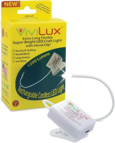ViviLux Bright Flexible LED Craft & Sewing Light; USB Rechargeable Cordless Small Task Light for Sewing Machine, Crafting & Hobbies; This Item has Been Replaced with VLSWL03RE Rare Earth Magnet in Saudi Arabia