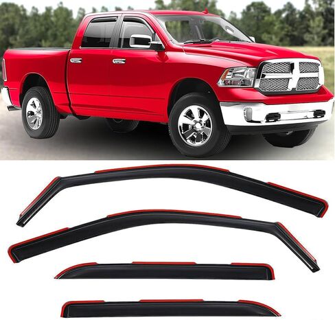 4-pcs Window Shade Sun Vent Rain Guard Window Visors for 07-13 Chevy Silverado 1500 & GMC Sierra 1500, 07-14 Silverado & Sierra 2500HD 3500HD Crew Cab Window Deflectors Smoke 94515 in Kuwait