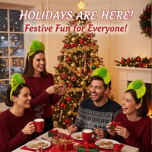 Christmas Headband Cute Xmas Holiday Hairband Christmas Cosplay Headpiece Party Favor Gift for Women in Saudi Arabia
