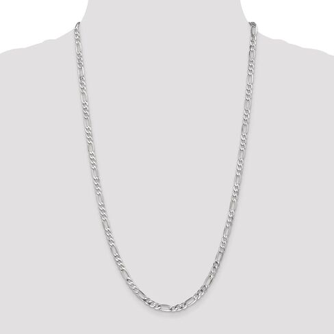 14K White Gold 5mm Flat Figaro Chain 18" in Saudi Arabia