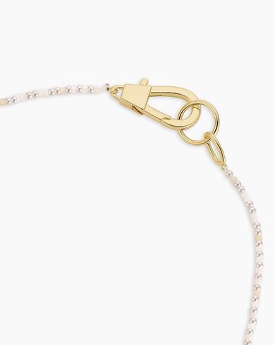 gorjana - Harbor Necklace 23-inch - 18k Gold Plated Brass - Pear Clasp - Synthetic Pearl Beads - Versatile Layering Accessory - Everyday Wear - Durable and Stylish in Saudi Arabia