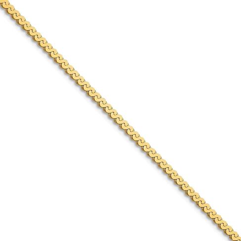 JewelryWeb 14k Solid Yellow Gold 1.55mm Serpentina Chain Necklace Chain-Necklace for Women and Men in Saudi Arabia