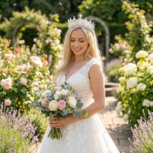 QXMYOO تيجان زفاف فاخرة كبيرة لحفلات الزفاف بمستوى 5A زركون حلو 16 Quinceanera CZ مسابقة الأميرة الملكة التيجان العروس إكسسوارات الشعر HB076 in Kuwait