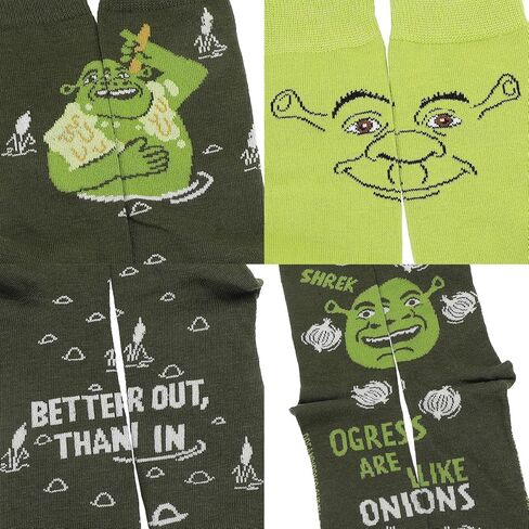 مجموعة من 5 جوارب كاجوال للرجال من Bioworld Shrek ذات شخصيات وأيقونات مختلطة in Kuwait