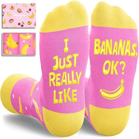 جوارب HAPPYPOP Fruit Gifts Ideas - جوارب هاواي الاستوائية الموز والأناناس والليمون in Saudi Arabia